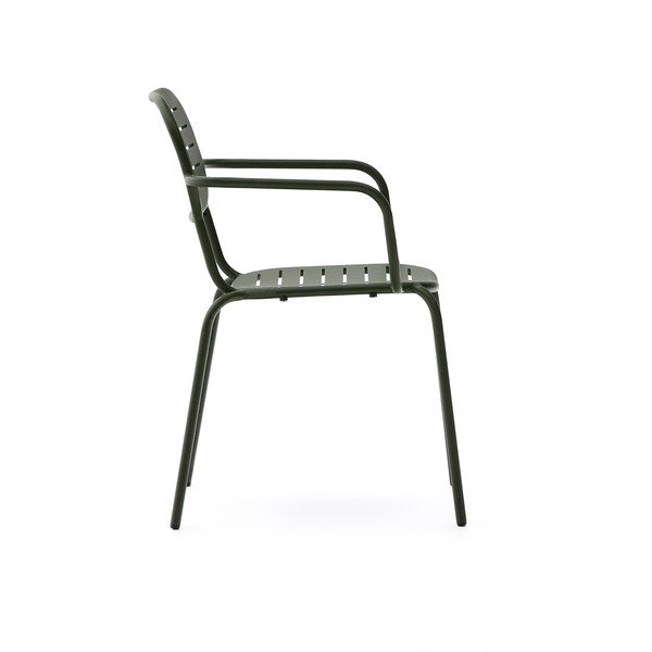 Тъмнозелен градински стол метален Brai – Kave Home-image-3
