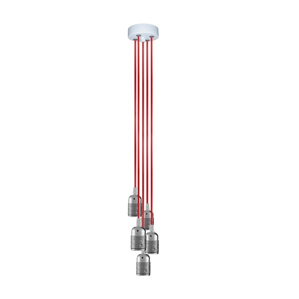 Pět závěsných kabelů Uno Group, stříbrná/červená/bílá