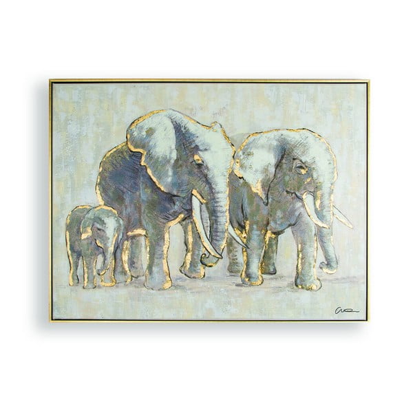 Ръчно рисувана картина , 80 x 60 cm Elephant Family - Graham & Brown