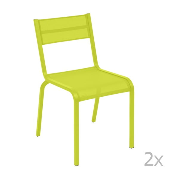 Комплект от 2 светлозелени метални градински стола Oléron - Fermob