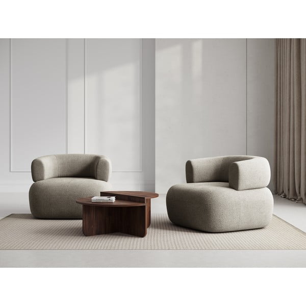 Светлосиво кресло от букле Jenny – Micadoni Home-image-1