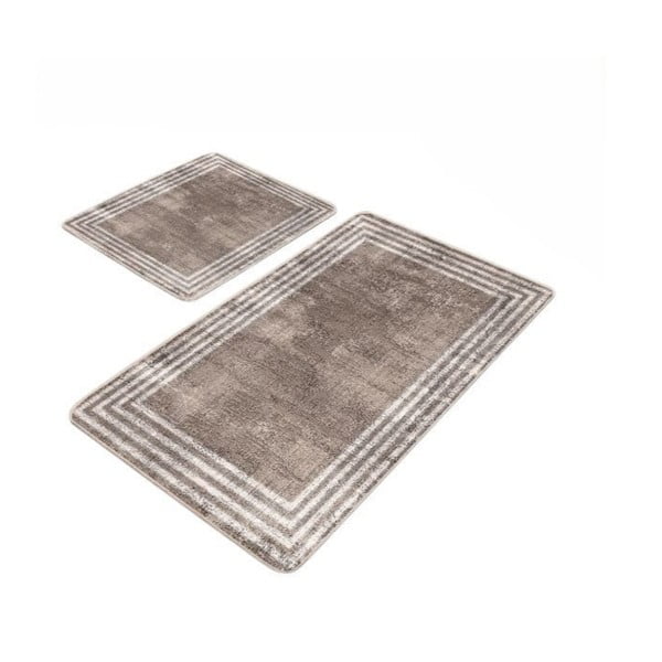 Кафяви кадифени килими за баня в комплект от 2 бр. 60x100 cm – Mila Home