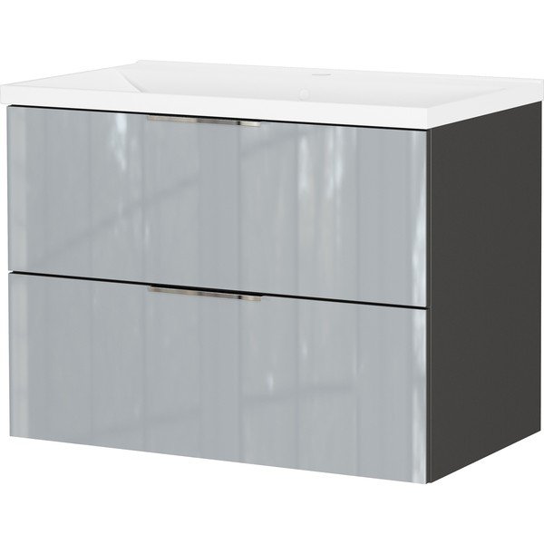 Сив гланцов стенен шкаф за мивка 81x61 cm Celano – Germania