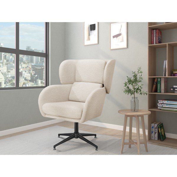 Бяло кадифено кресло Vanessa – Støraa-image-1