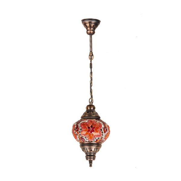 Skleněná ručně vyrobená závěsná lampa Diva, ⌀ 13 cm