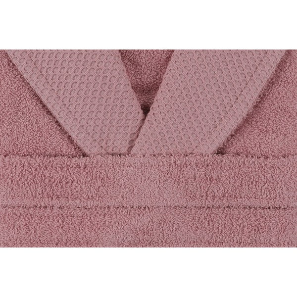 Розов памучен халат за баня размер L Cappa - Foutastic-image-3