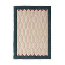 Ръчно изработен вълнен килим в естествен цвят/тюркоазен 200x290 cm Apex Border Wool – Flair Rugs
