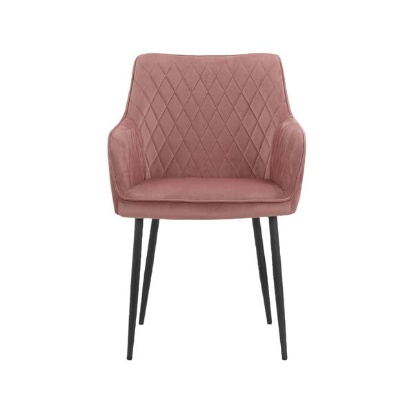 Светлорозови тапицирани трапезни столове в комплект 2 бр. Elvira – Støraa-image-2