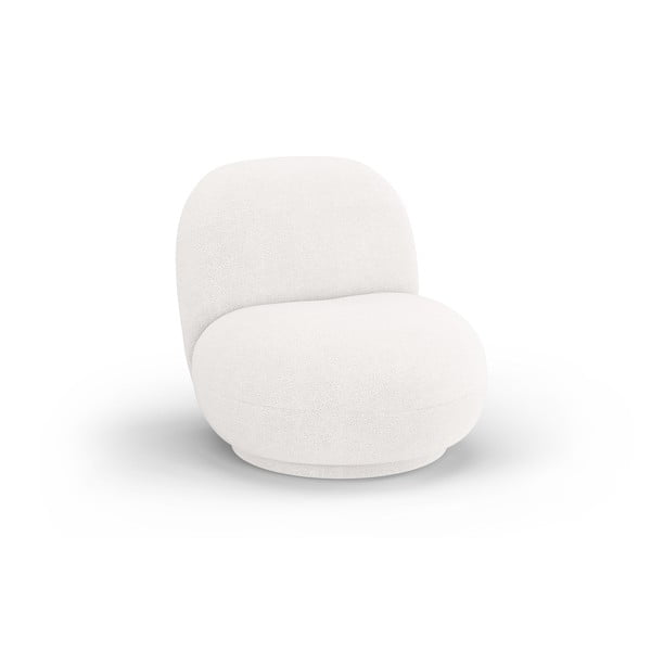 Бяло кресло от плат букле Chuck – Micadoni Home