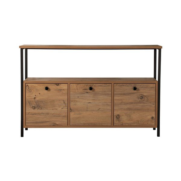 Конзолна маса с боров декор в естествен цвят 29,5x120 cm Solace – Kalune Design