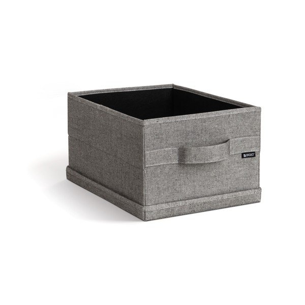 Сива текстилна кутия за съхранение с капак 27x36x19 cm Soft Storage Small – Bigso-image-3