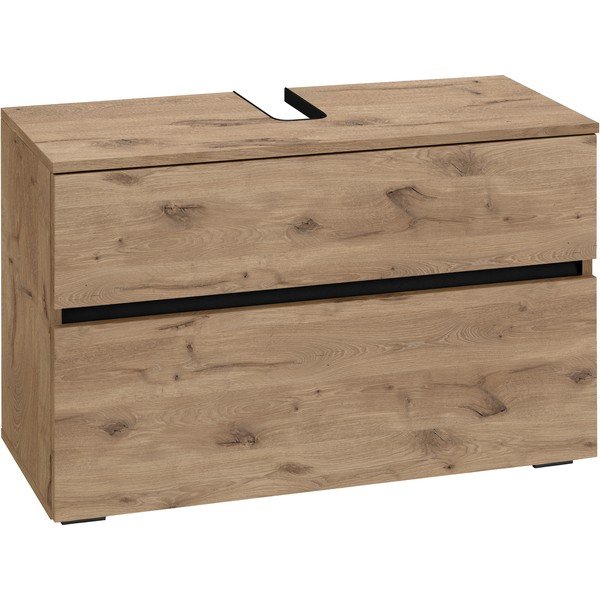 Шкаф за мивка от декор от дъб  в естествен цвят 80x55 cm Wisla – Støraa-image-2