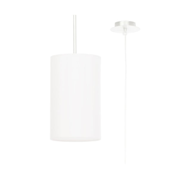 Бяло висящо осветително тяло с текстилен абажур ø 15 cm Volta – Nice Lamps