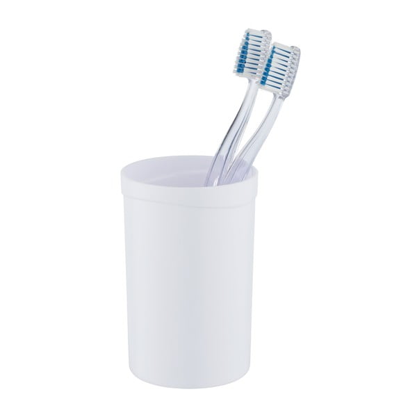 Бяла пластмасова чаша за четки за зъби Vigo - Allstar
