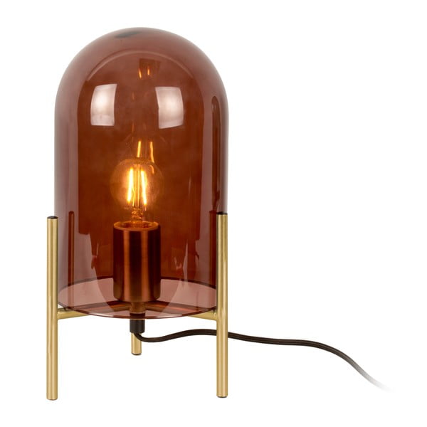 Кафява стъклена настолна лампа Bell, височина 30 cm - Leitmotiv
