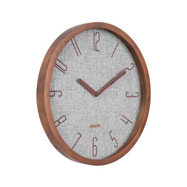 Сив стенен часовник Платно, ø 35 cm - Karlsson-image-1