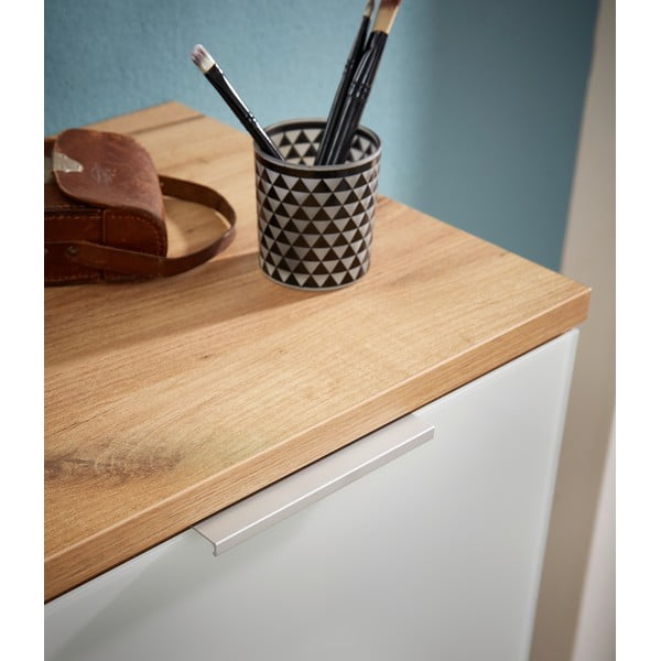 Бял шкаф за обувки в дъбов декор Telde - Germania-image-1