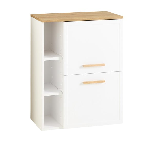 Бял нисък стенен шкаф за баня 77x60 cm Quickset 383 – Pelipal