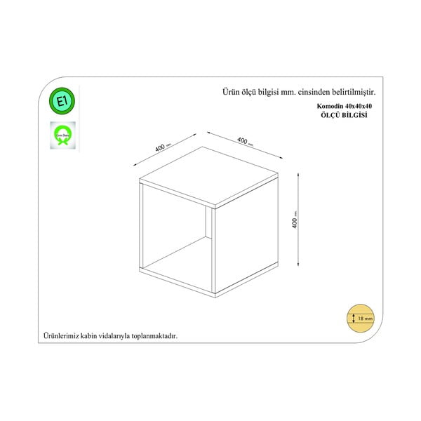 Сиво нощно шкафче Biga - Gauge Concept-image-2