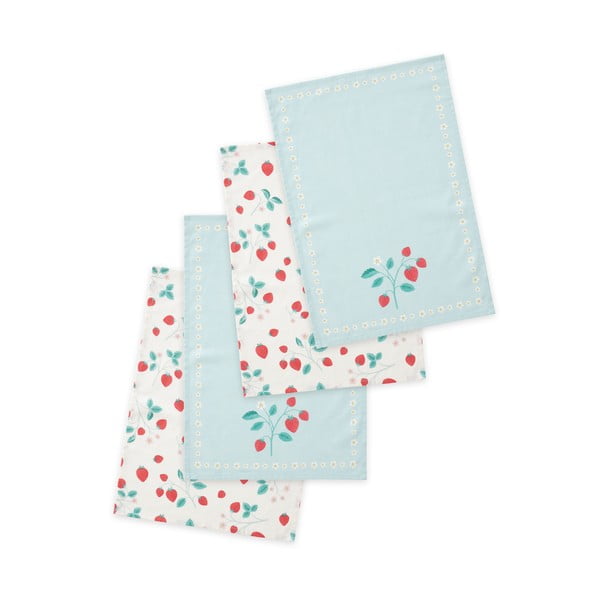 Памучни кърпи в комплект от 4 броя 50x70 cm Strawberry Garden - Catherine Lansfield