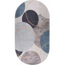 Синьо-сив миещ се килим 60x100 cm Oval - Vitaus
