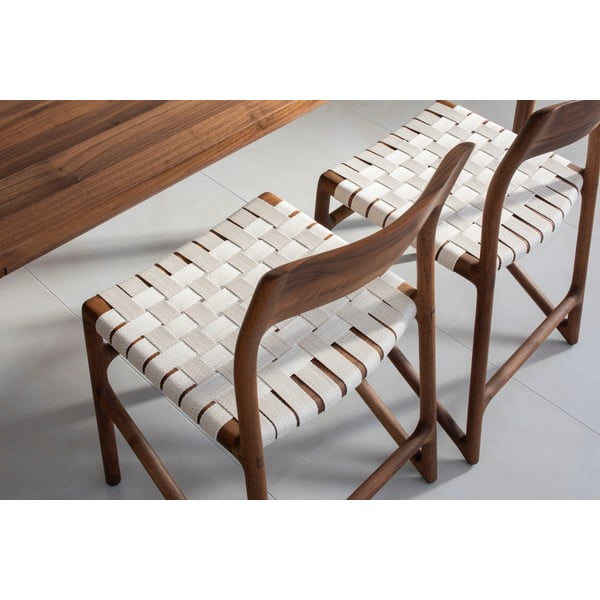 Трапезен стол в кафяв и кремав цвят Fawn – Gazzda-image-3