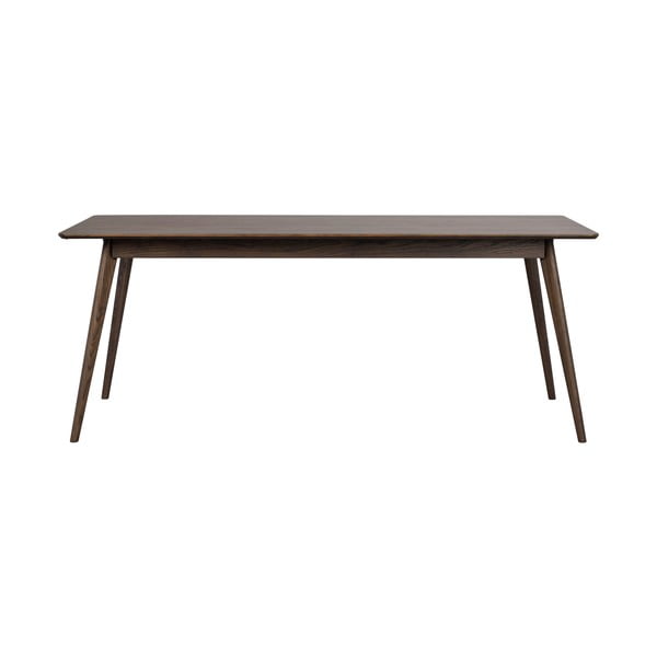 Тъмнокафява сгъваема трапезна маса от декор от дъб  90x190 cm Yumi – Rowico