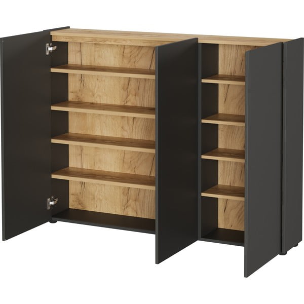 Антрацитно шкафче от декор от дъб  138x105x25 cm Libbiano – Germania-image-2