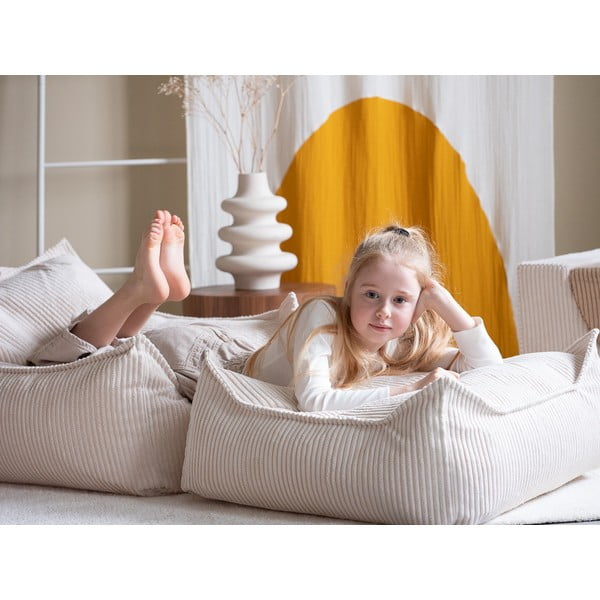 Кремав детски пуф от рипсено кадифе Chair – Wigiwama-image-3