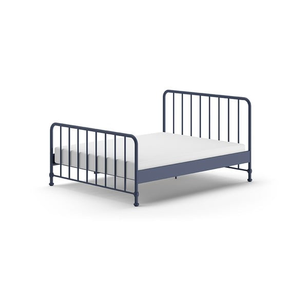 Синьо метално единично легло с решетка 160x200 cm BRONXX - Vipack