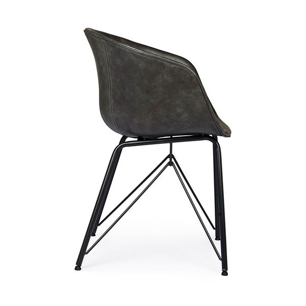 Тъмносив тапициран трапезен стол Warhol – Bizzotto-image-3