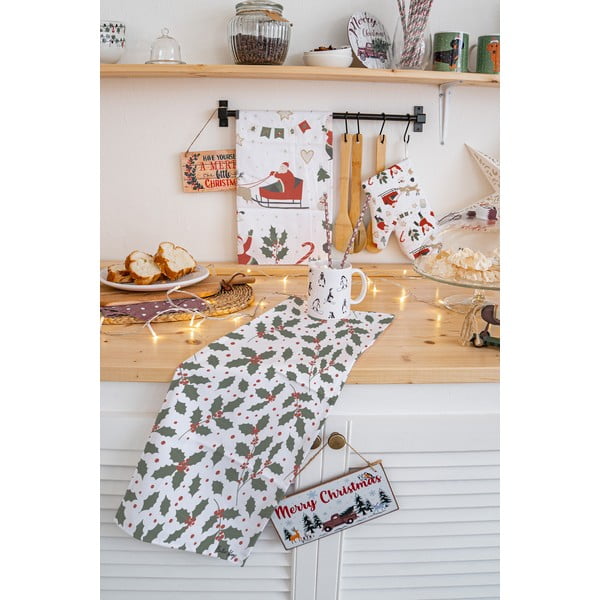 Памучни кърпи за съдове в комплект от 2 бр. с коледни мотиви 50x70 cm Happy Santa – Butter Kings-image-1