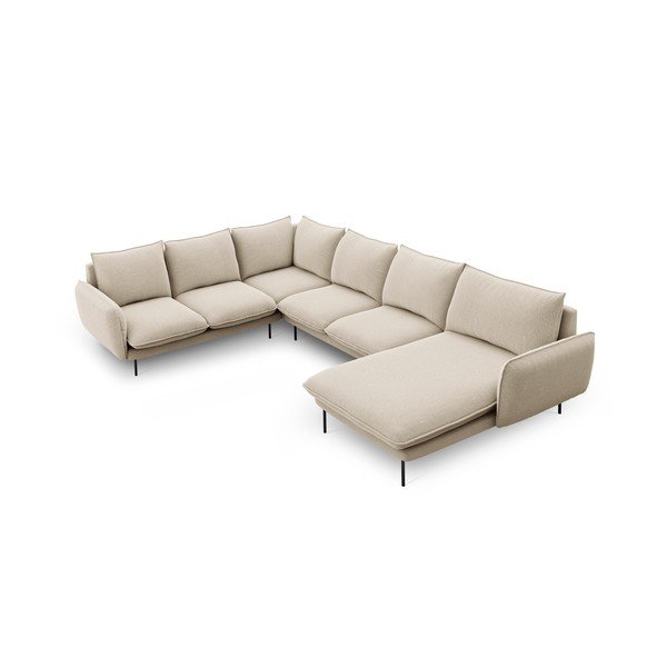 Бежов U-образен диван, ляв ъгъл Vienna - Cosmopolitan Design-image-3