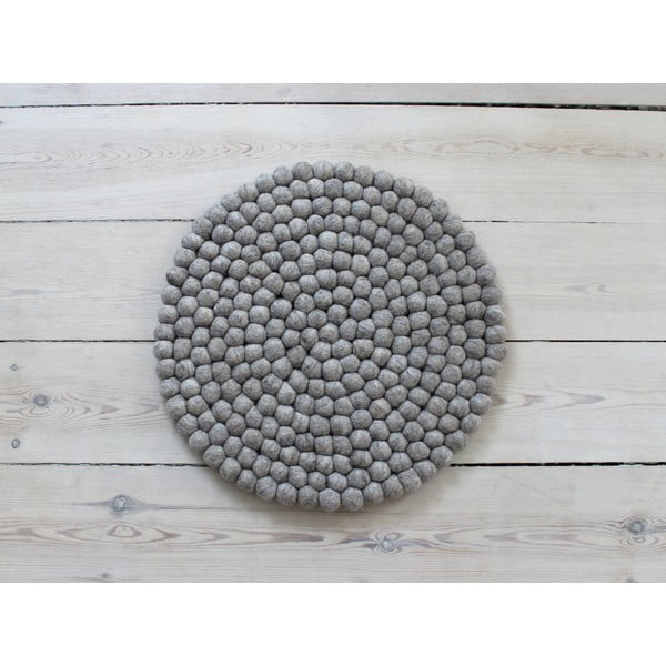 Пясъчнокафяво топче вълна Подложка за стол, ⌀ 39 cm - Wooldot