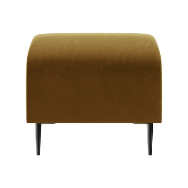 Меденожълта кадифена табуретка за крака Shel - Ghado-image-2