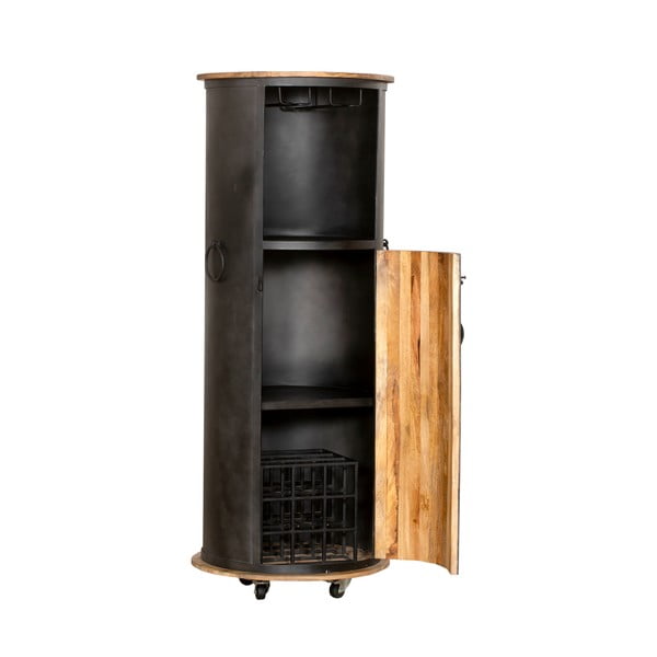 Черен метален шкаф за вино за 9 броя бутилки, 60x155 cm Luni – Interia Home & Living-image-2