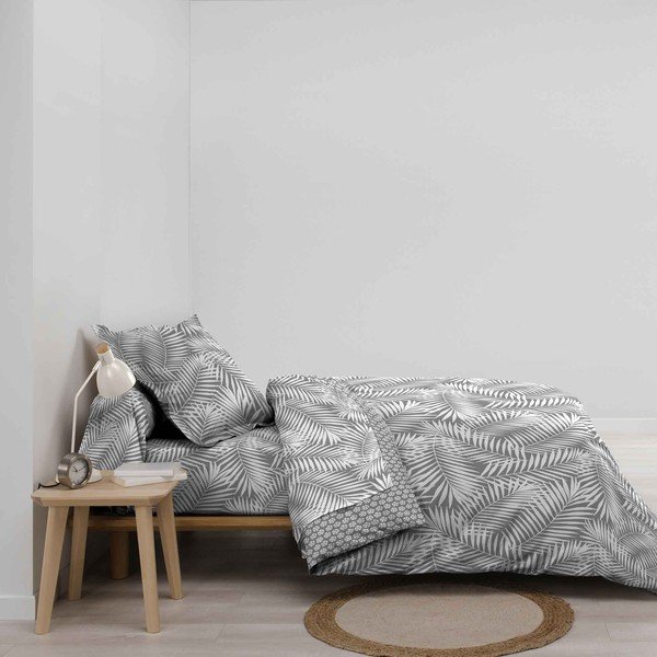 Сива единична памучна олекотена завивка 140x200 cm Botania – douceur d'intérieur-image-1