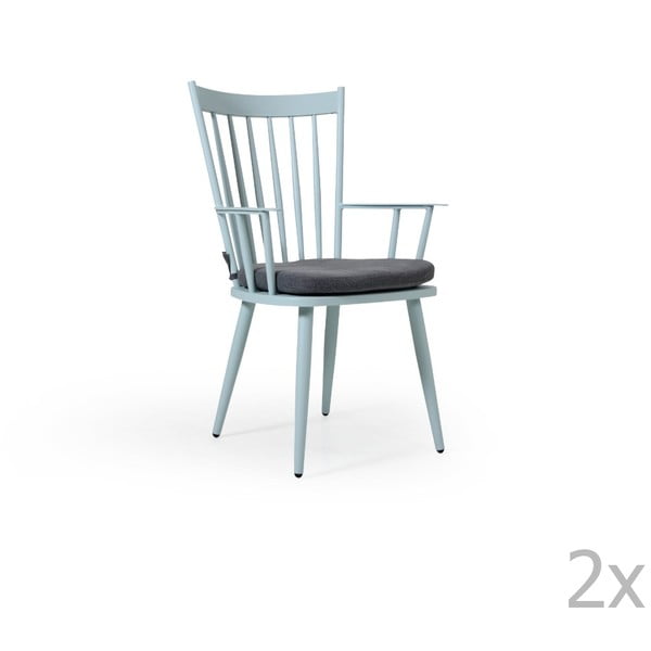 Sada 2 modrých zahradních židlí Brafab Alvena