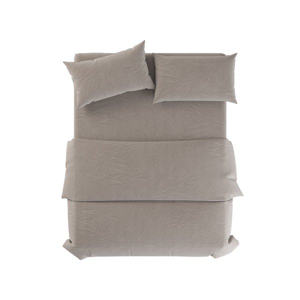 Светлосиво/кафяво-сиво единично  ленено спално бельо 135x200 cm Natural – Native Natural