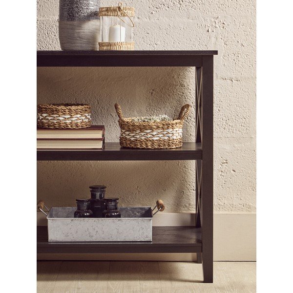 Черен стелаж от масивен бор 40x81x81 cm Heritage – Premier Housewares-image-3