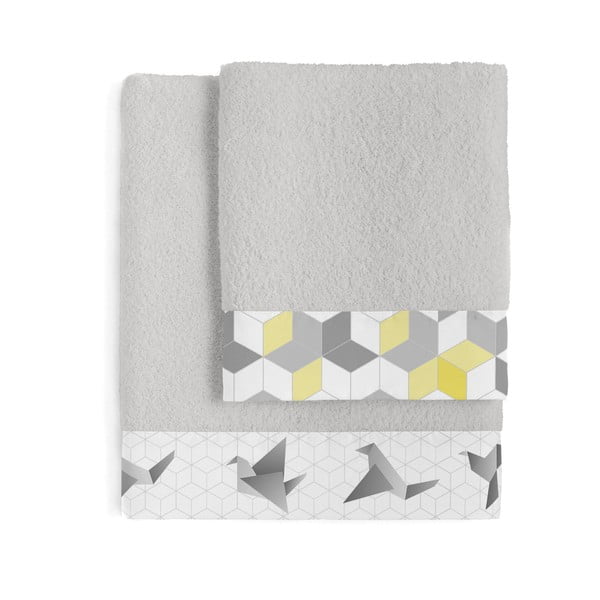 Комплект от 2 памучни кърпи Symmetry - Blanc
