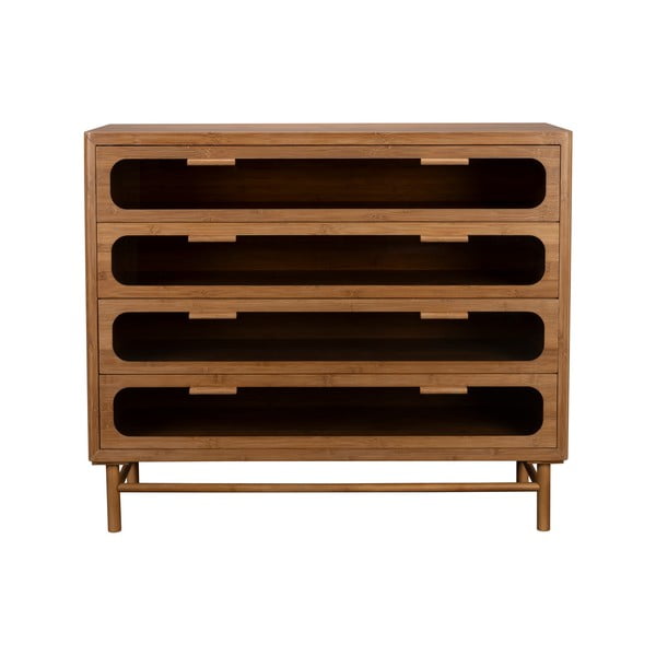 Бамбуков скрин в естествен цвят 105x88x38 cm Caroun – Dutchbone