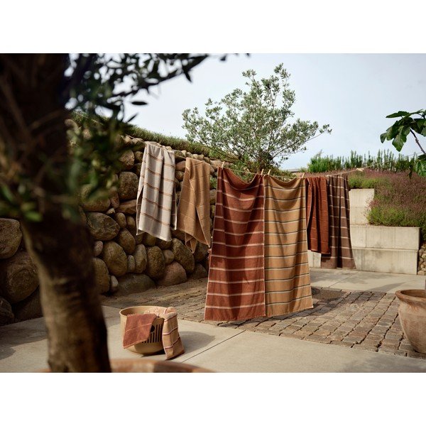 Кафява/бежова памучна кърпа 50x100 cm Sauna – Zone-image-3