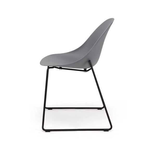 Комплект от 2 сиви трапезни стола с черна основа Viva - Bonami Selection-image-3