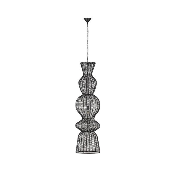 Матово черно въжено висящо осветително тяло ø 38 cm Breena – Nova Luce