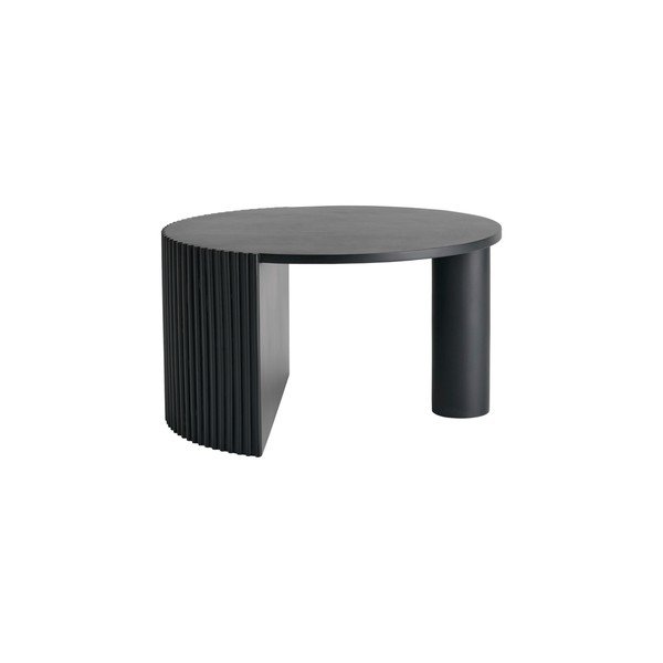 Черна кръгла масичка за кафе с дъска от мангово дърво ø 80 cm Bisselina – Ellos Home