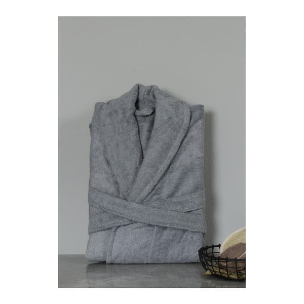 Сив унисекс спа халат от памук и бамбук - My Home Plus