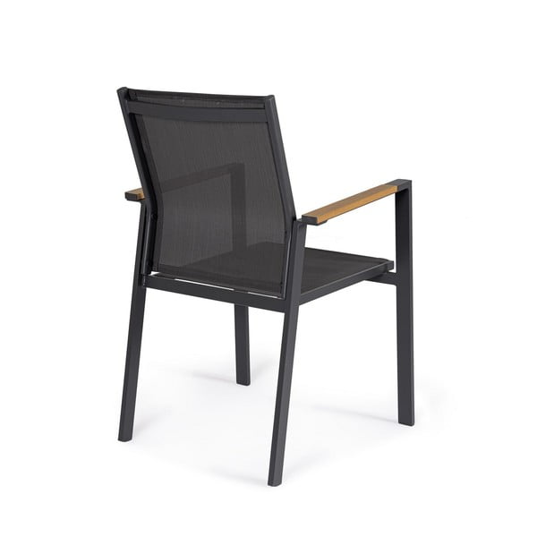 Антрацитни градински столове в комплект от 4 бр. метални Heta   – Bizzotto-image-3