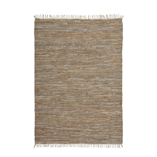 Béžový kožený koberec Kayoom Rajpur, 60x90cm