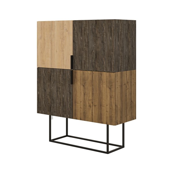 Шкаф в дъбов декор в кафяво-натурален цвят 100x130 cm Titan - Marckeric